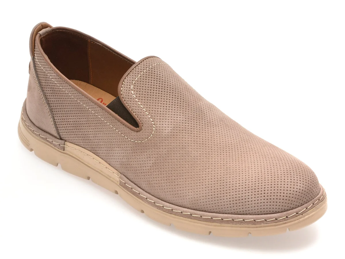 Pantofi Otter Gri, E1972, Din Nubuc