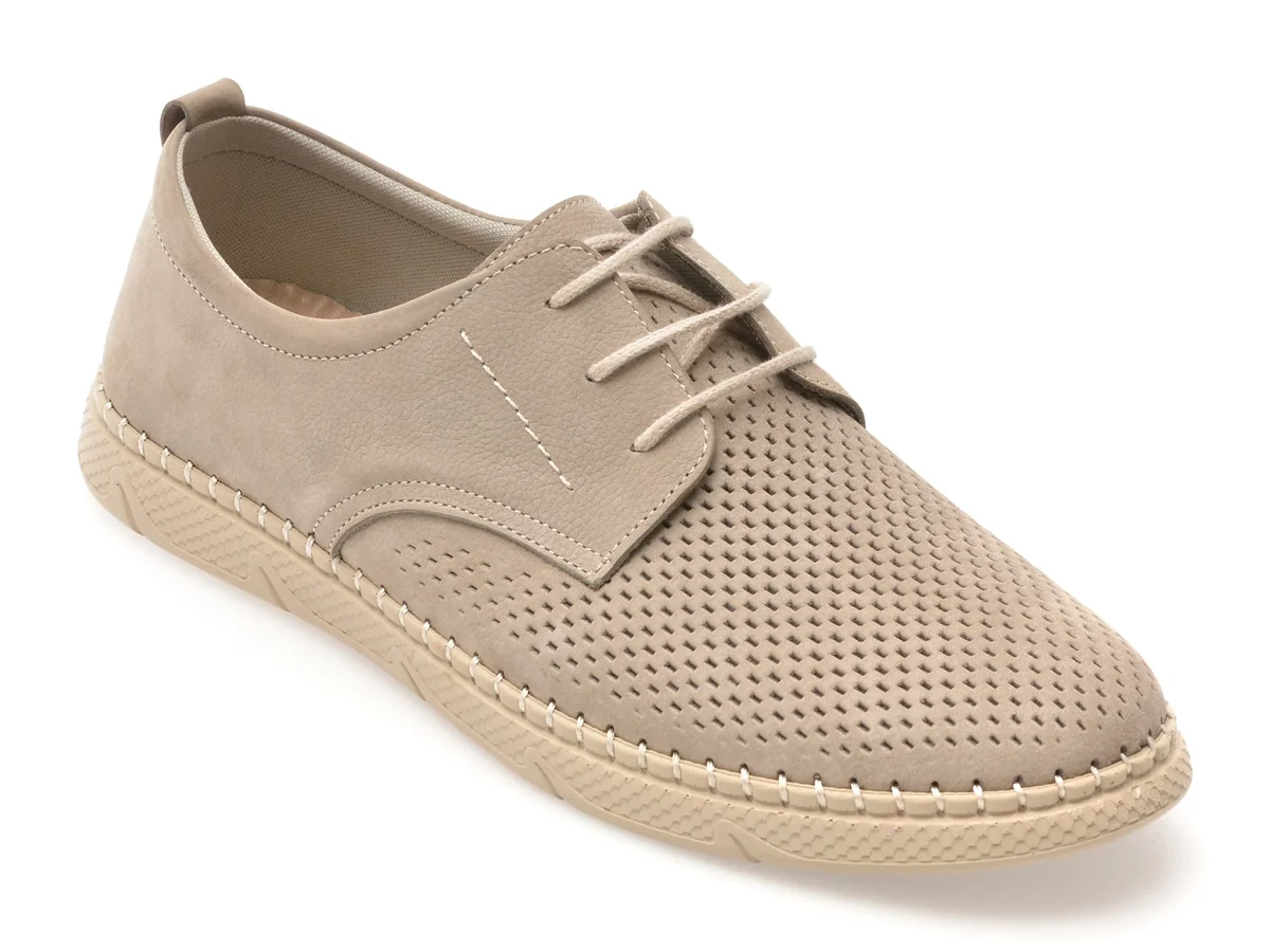 Pantofi BITE THE BULLET Gri, 1823, Din Năbuc