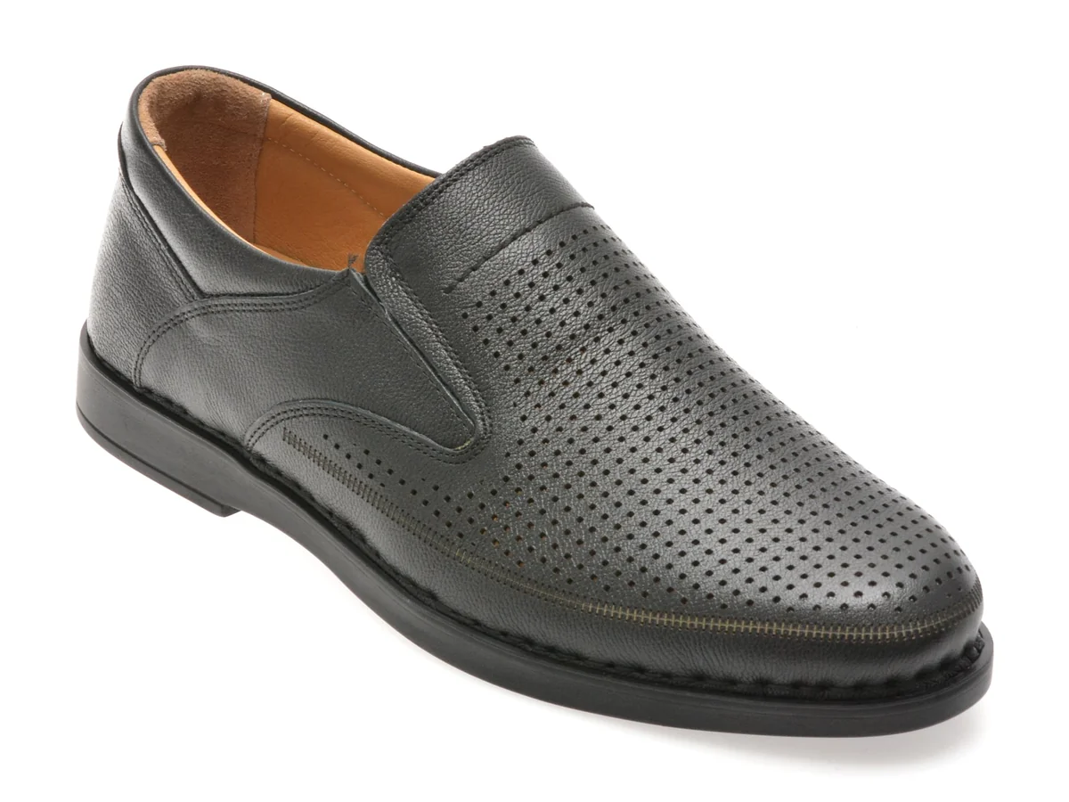 Pantofi Showman Negri, SH3261, Din Piele Naturală