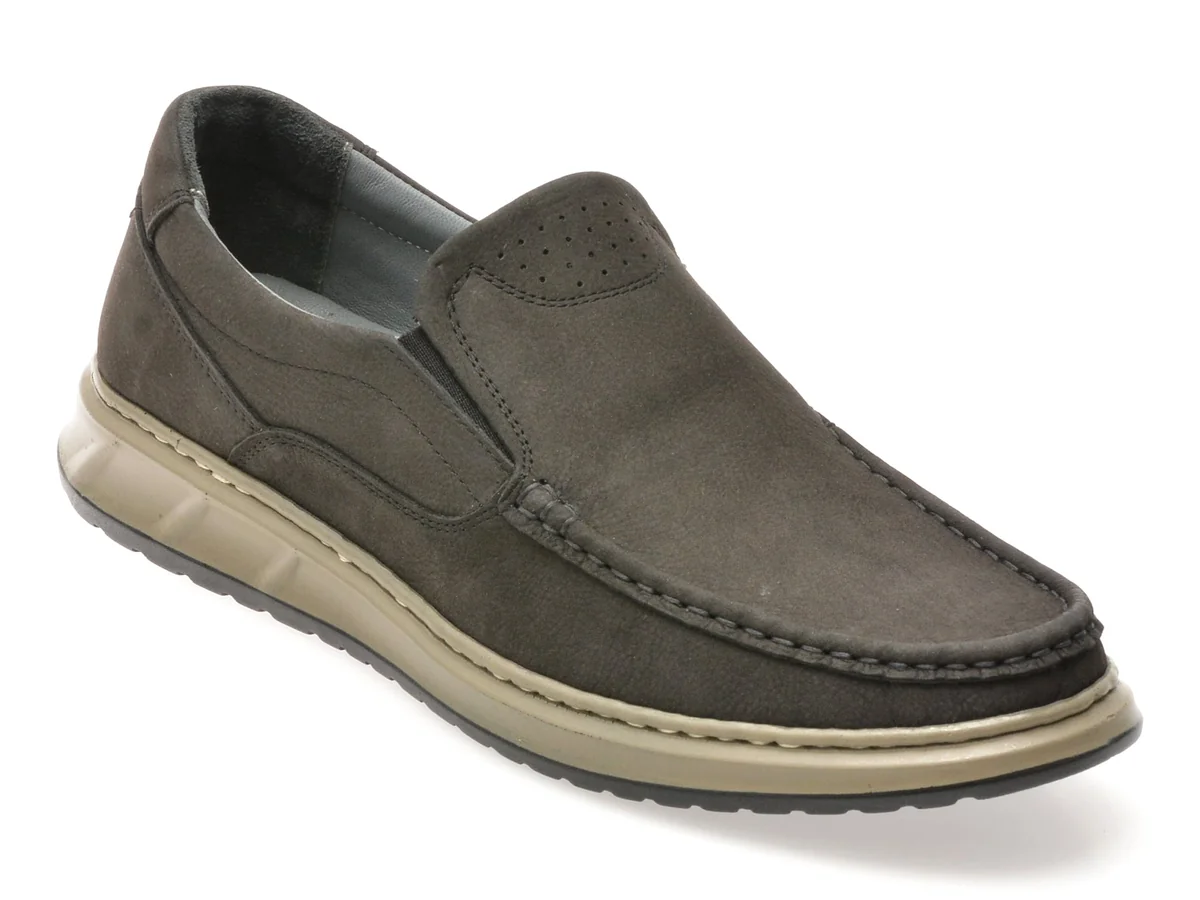 Mocasini Showman Gri, SH4101, Din Nabucc