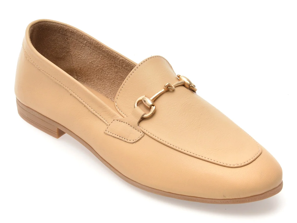 Mocasini Flavia Passini Bej, GTB1, Din Piele Naturala