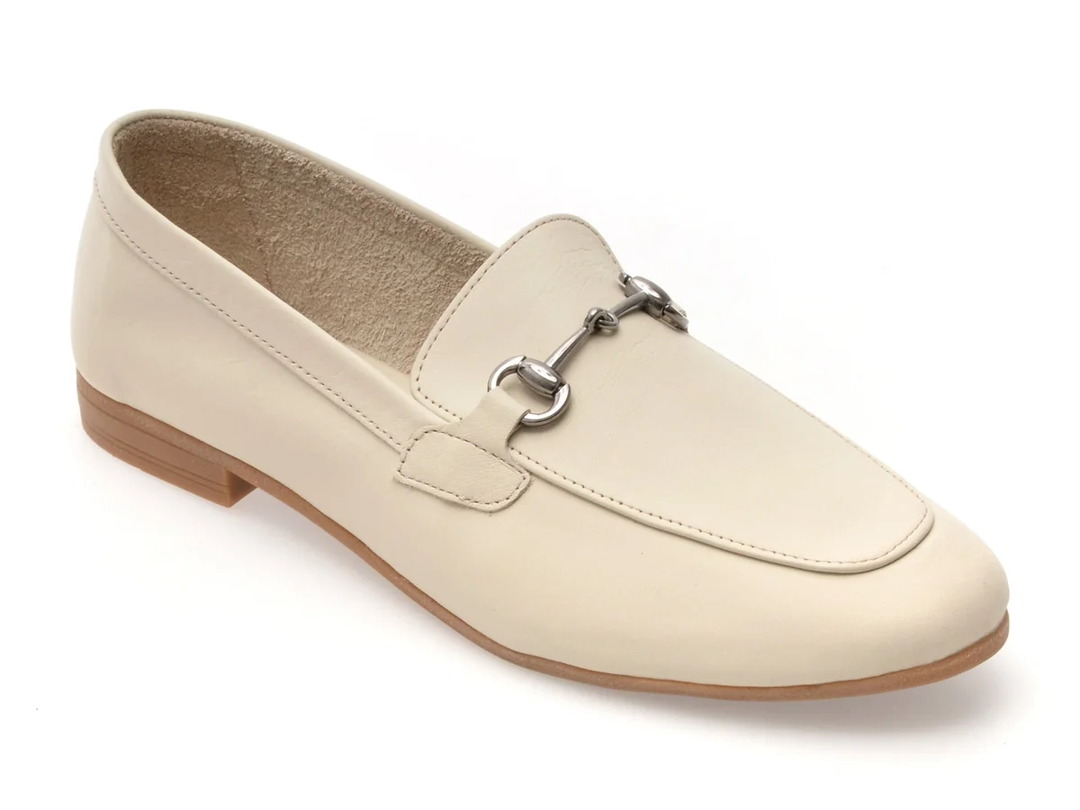 Mocasini Flavia Passini Bej, GTB8, Din Piele Naturala
