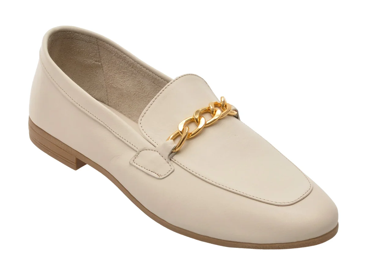 Mocasini Flavia Passini Bej Zt11 Din Piele Naturala