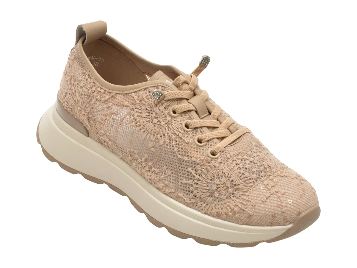 Pantofi Sport Flavia Passini Bej, WM03, Din Material Textil