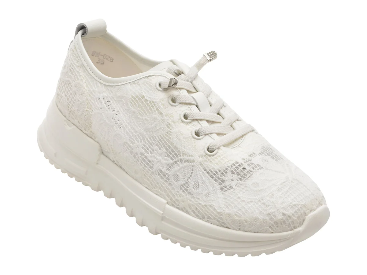 Pantofi Sport Flavia Passini Albi, WM02, Din Material Textil