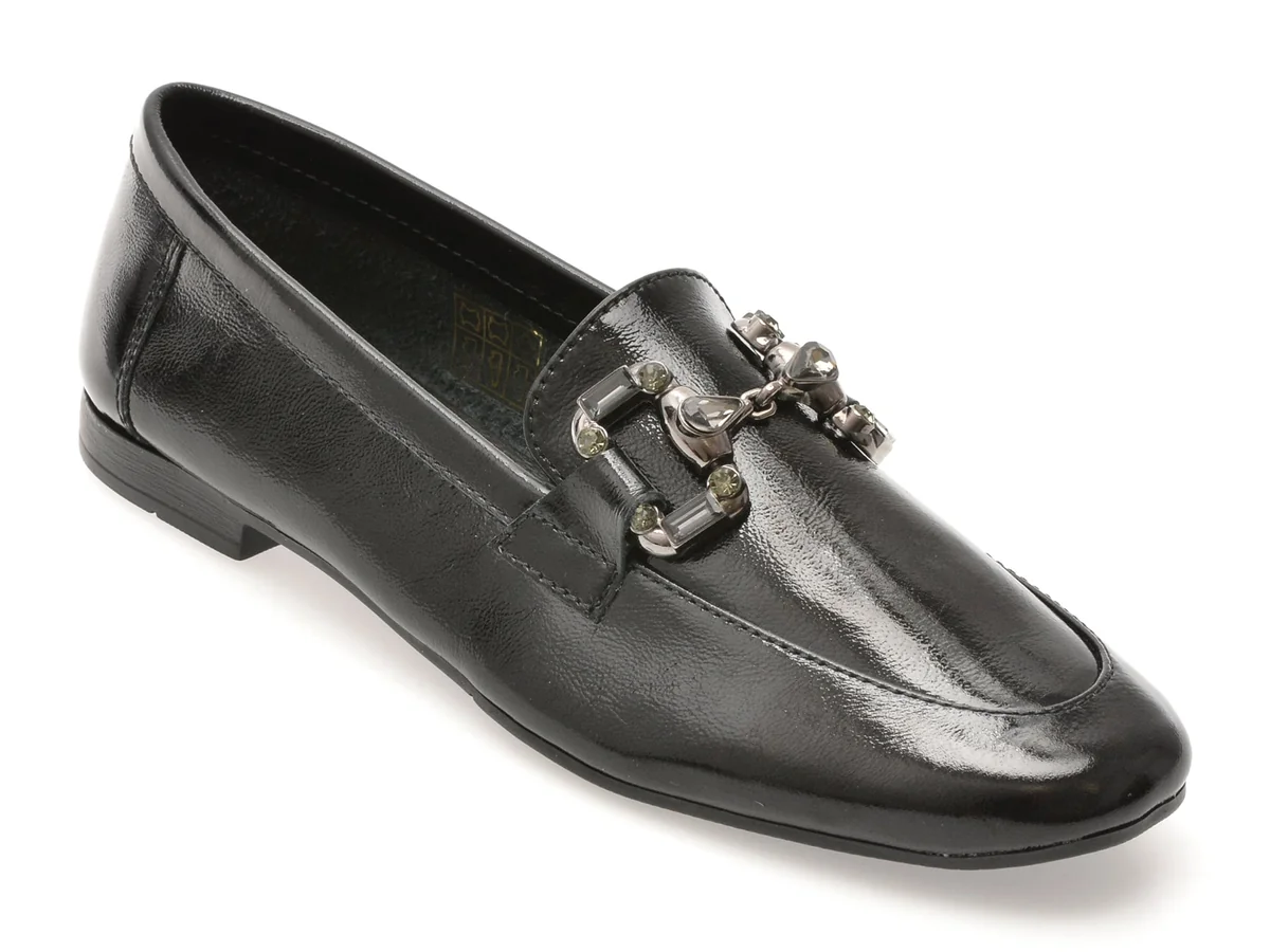 Mocasini Epica Negri 66 Din Piele Naturala Lacuita