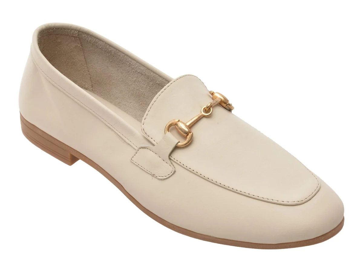 Mocasini Flavia Passini Albi GTB1 Din Piele Naturala