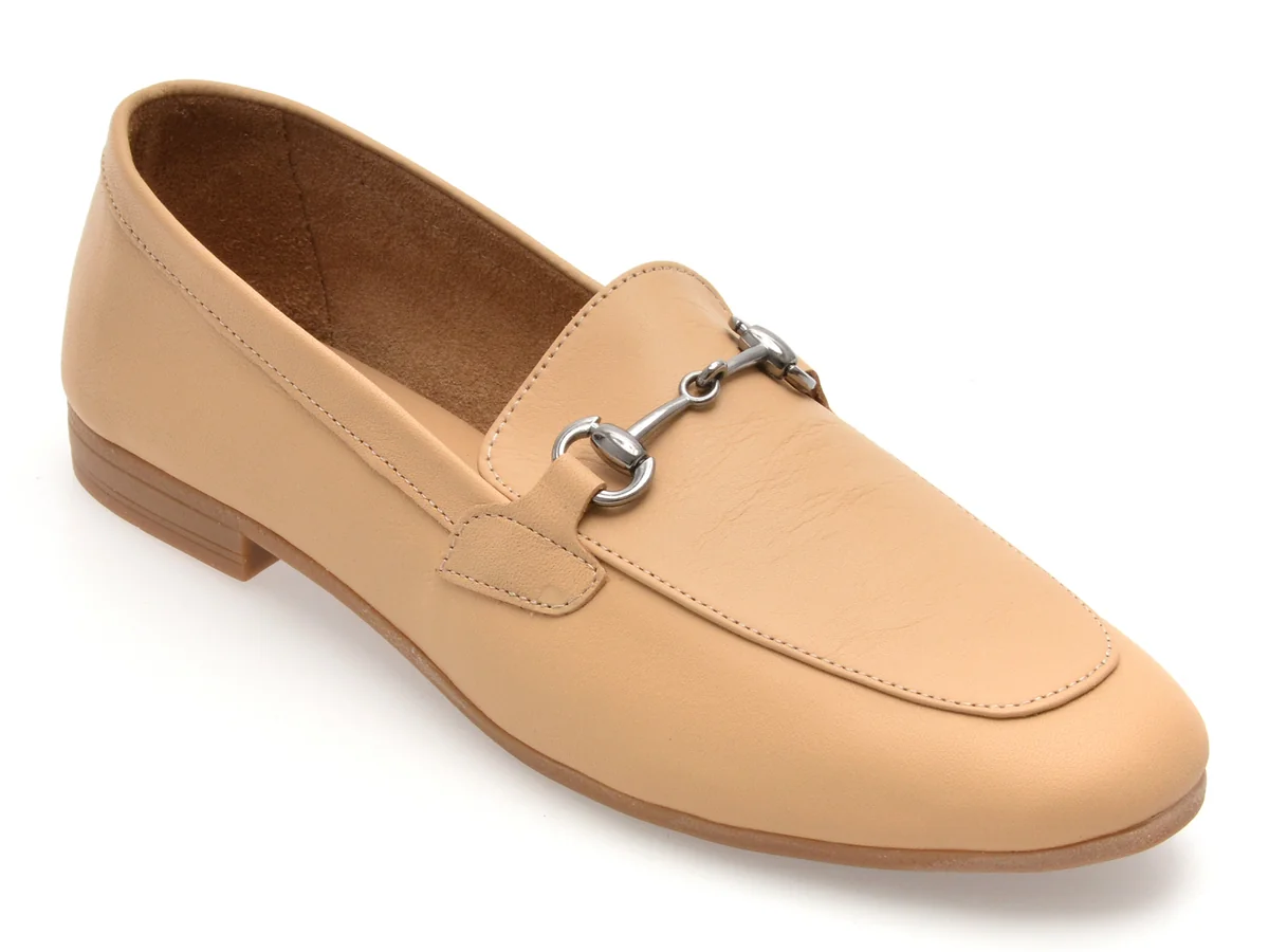 Mocasini Flavia Passini Bej, GTB8, Din Piele Naturala