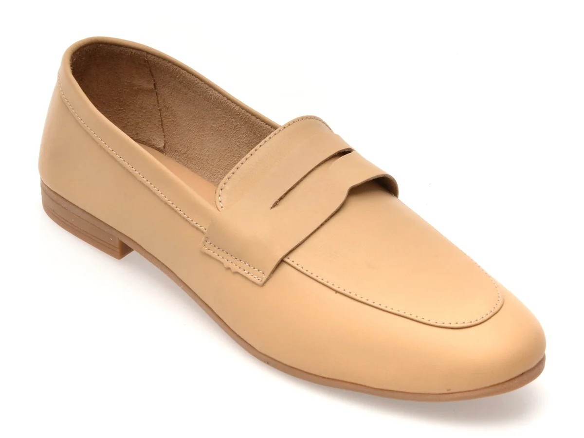 Mocasini Flavia Passini Bej, Sp14, Din Piele Naturală