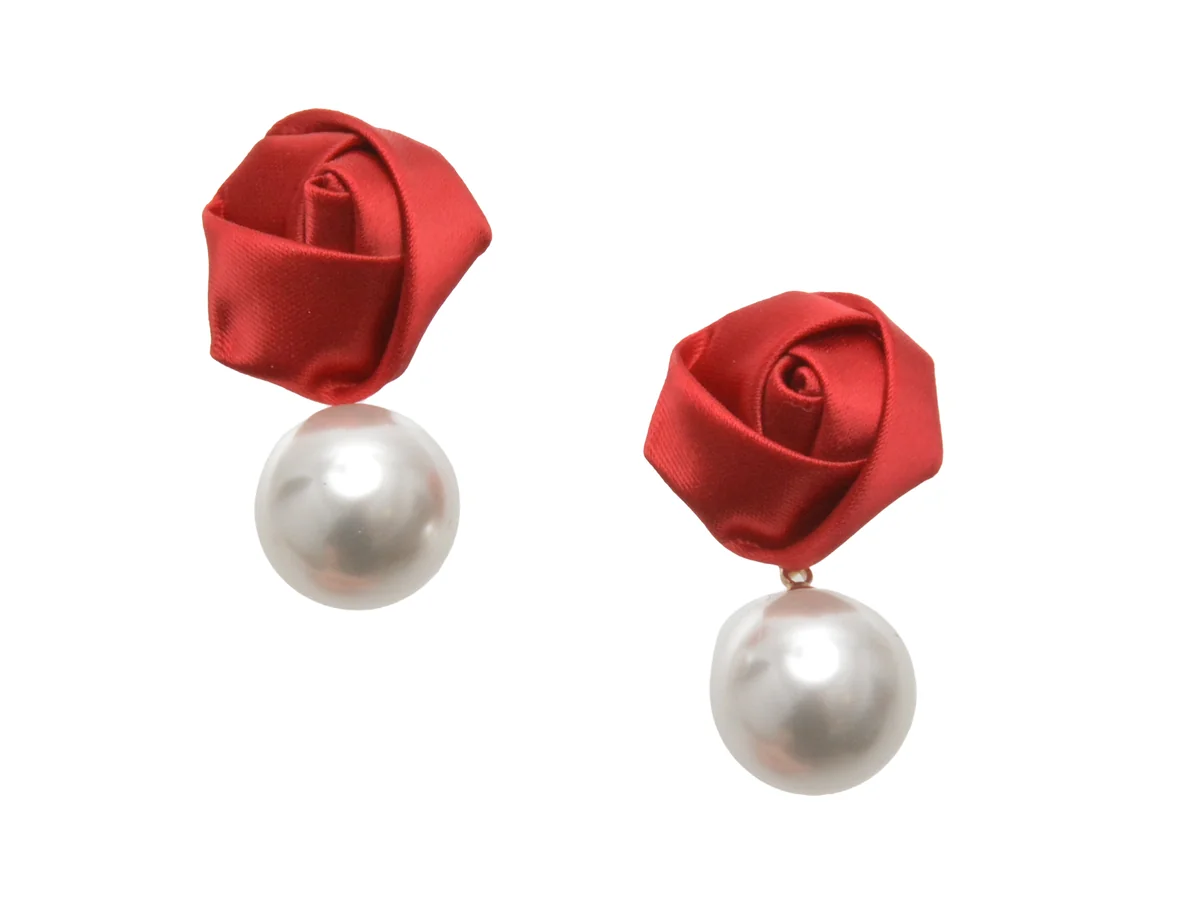 Cercei Aldo Roșii, Rosettee 600, Din Material Textil