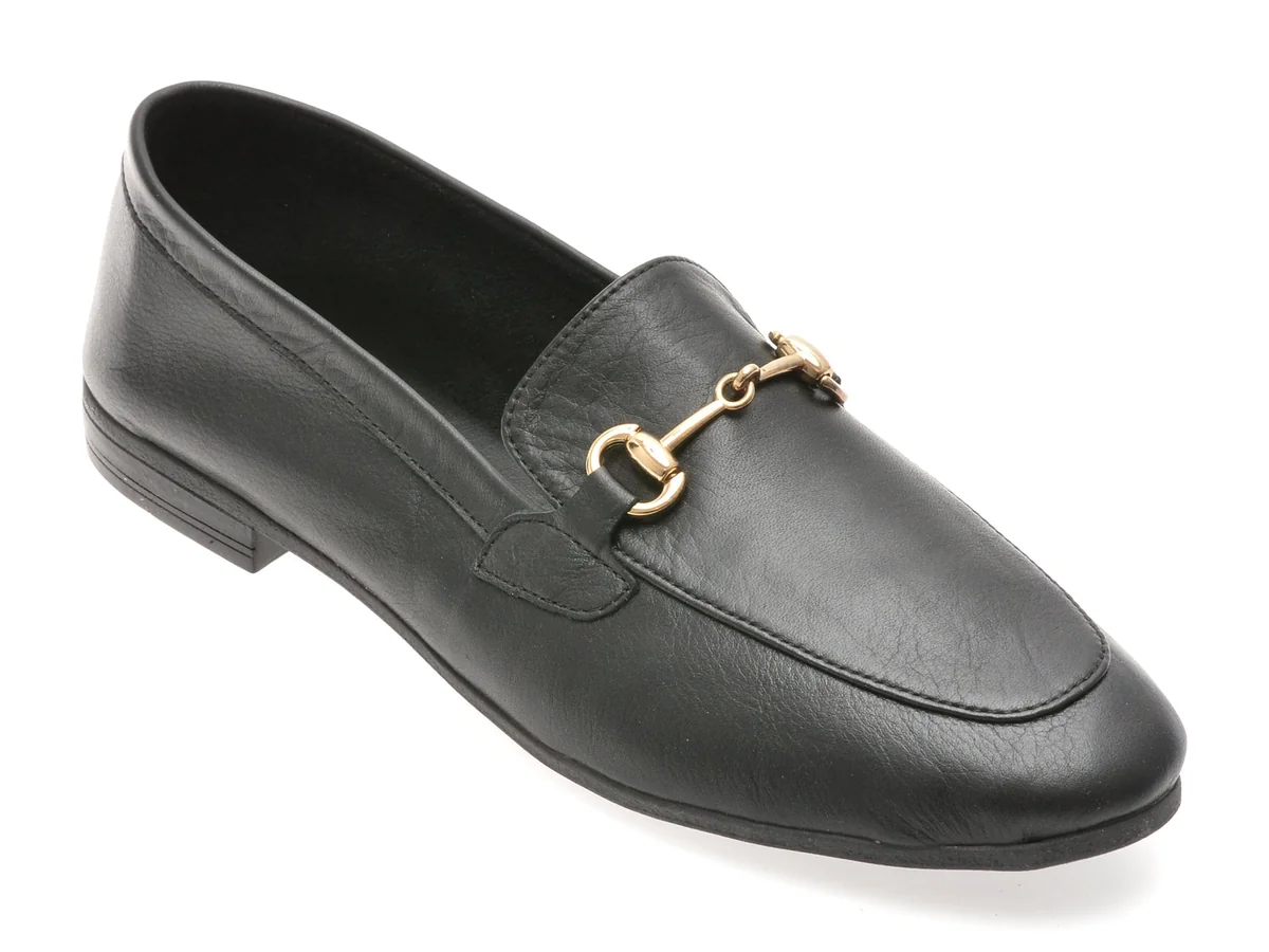 Mocasini Flavia Passini Negri, GTB1, Din Piele Naturală
