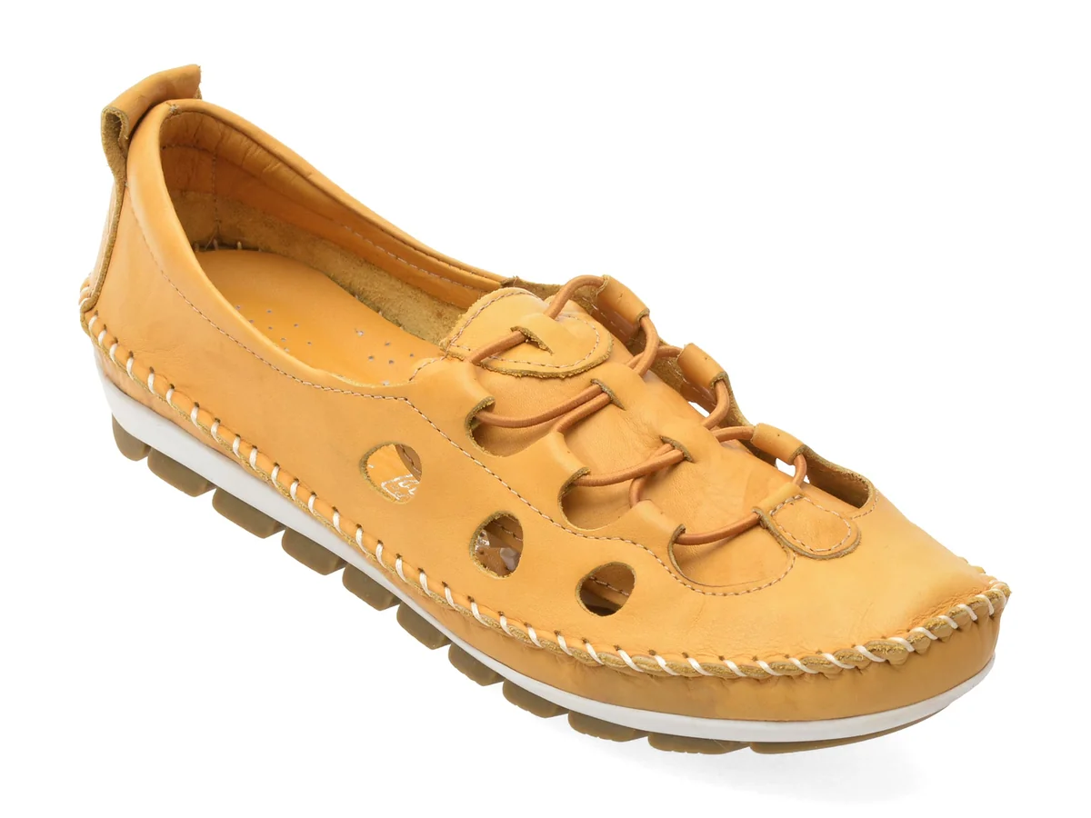 Pantofi Flavia Passini Galbeni, 115, Din Piele Naturala