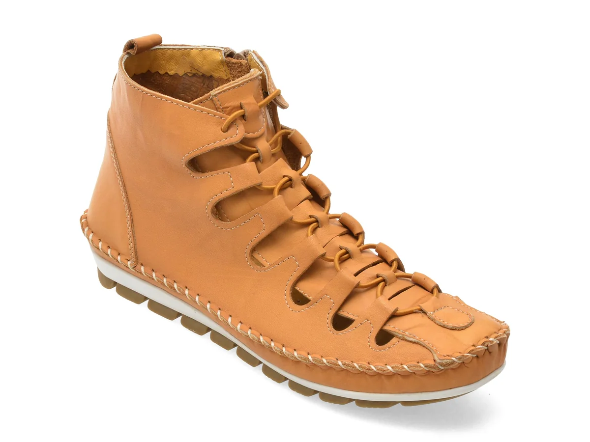 Ghete Flavia Passini Galbene, 2175, Din Piele Naturala