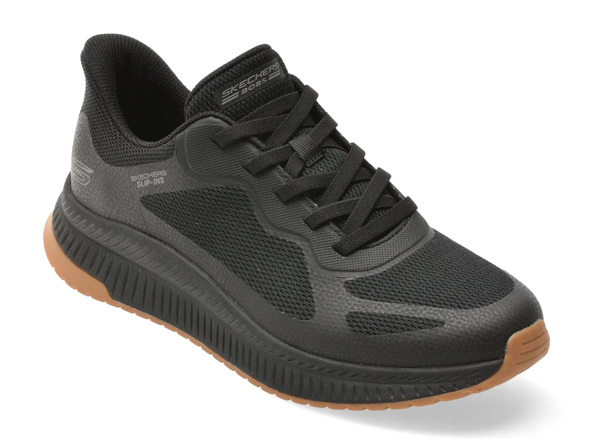 Pantofi Sport Skechers Negri, Bobs Squad 4, Din Material Textil