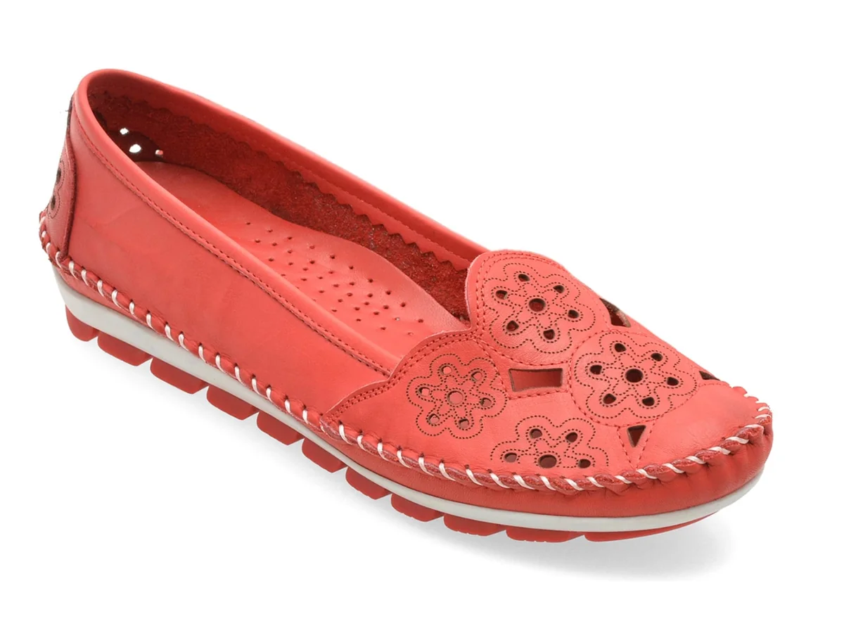 Balerini Flavia Passini Roșii, 2336, Din Piele Naturală