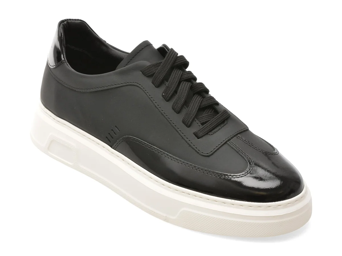 Pantofi Sport Marco Buffon Negri, BF1015, Din Piele Naturala