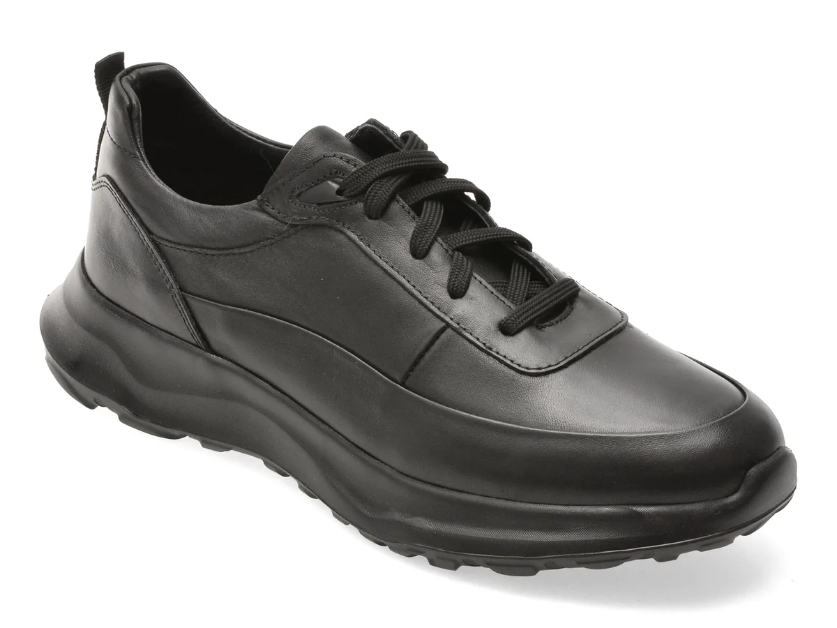 Pantofi Sport Marco Buffon Negri, BFF90, Din Piele Naturala