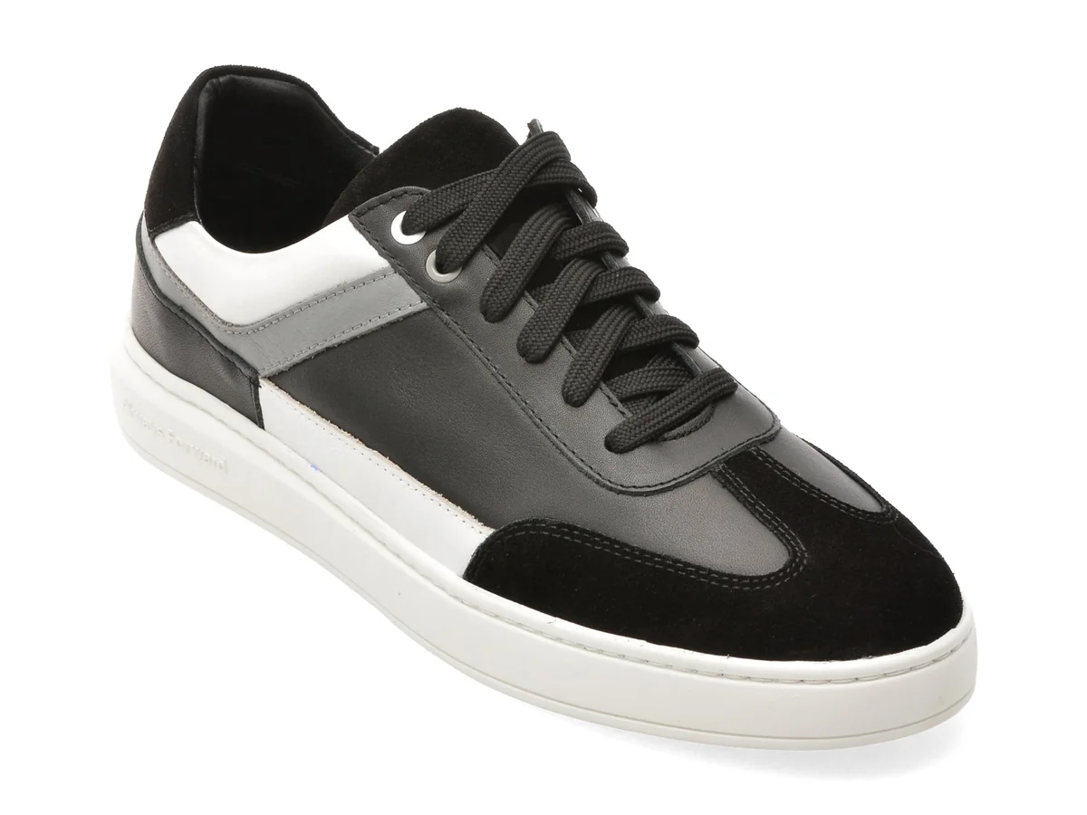 Pantofi Sport Marco Buffon Negri, BF1030, Din Piele Naturală