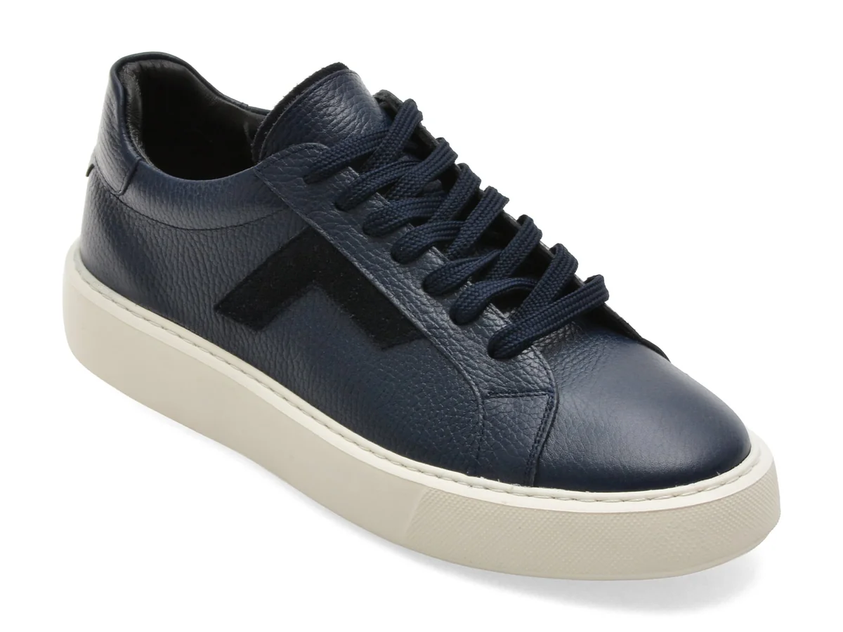 Pantofi Sport Bite The Bullet Bleumarin, Wb004, Din Piele Naturala