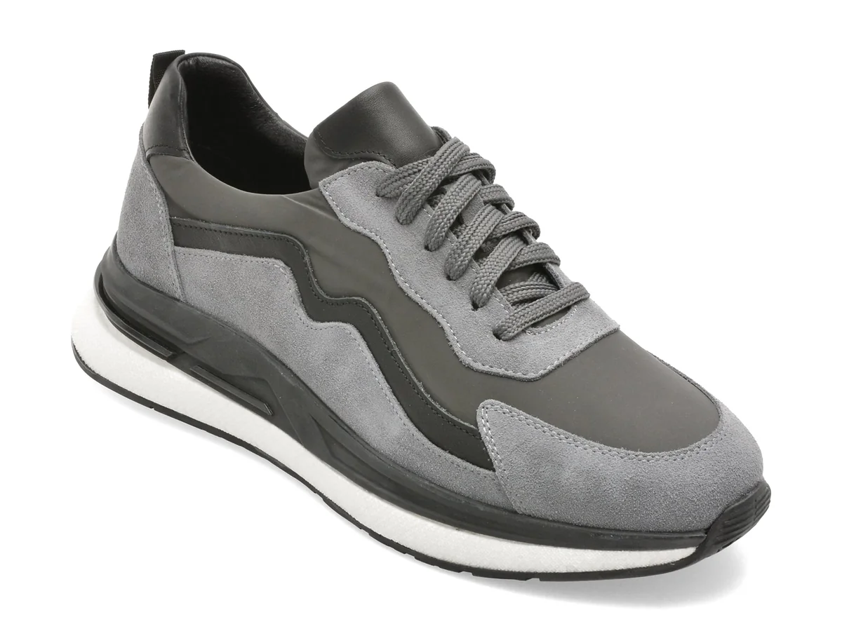 Pantofi Sport Marco Buffon Gri, BF6001, Din Piele Naturală