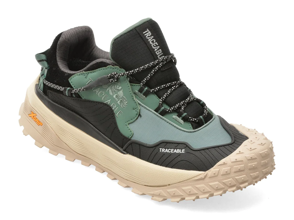 Pantofi Sport Traceable Verzi, 6689, Din Material Textil