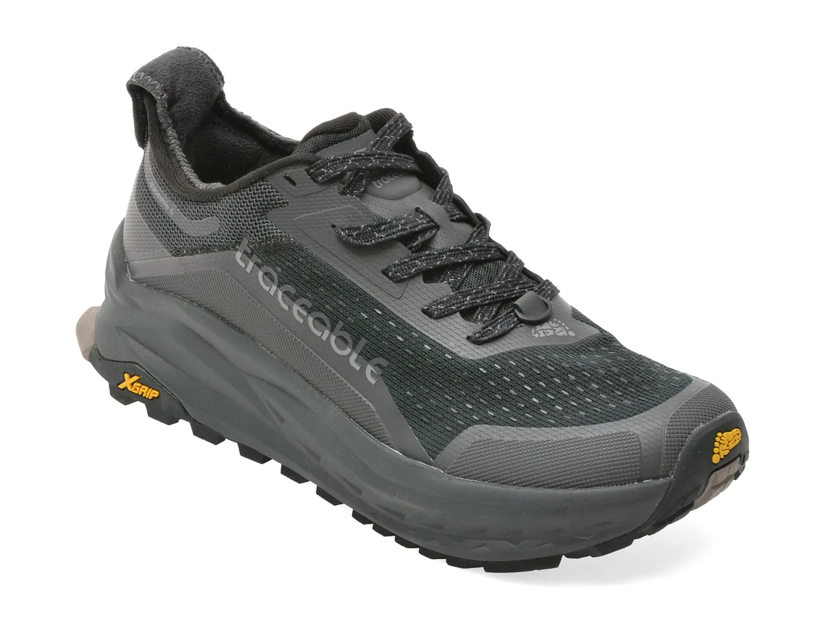 Pantofi Sport Traceable Negri, 6661, Din Material Textil