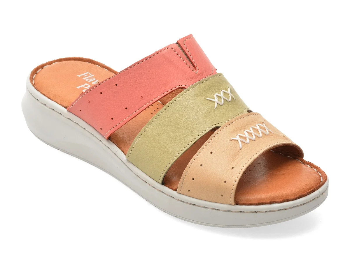 Papuci Flavia Passini Verzi, 2052, Din Piele Naturala