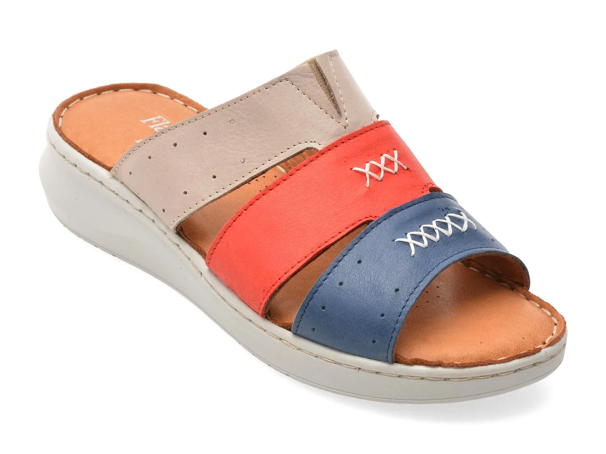 Papuci Flavia Passini Rosii, 2052, Din Piele Naturala