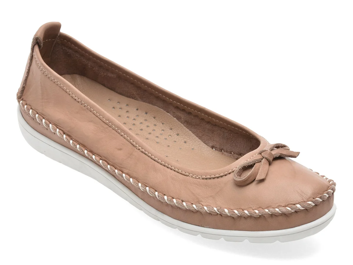 Balerini Flavia Passini Gri, 2565, Din Piele Naturala