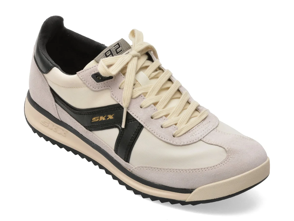 Pantofi Sport Skechers Alb-Negru, Skx 92, Din Material Textil