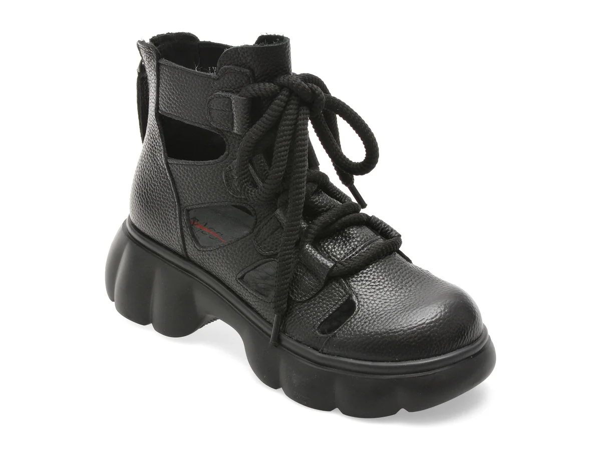 Ghete Pass Collection Negre, LY60003, Din Piele Naturala