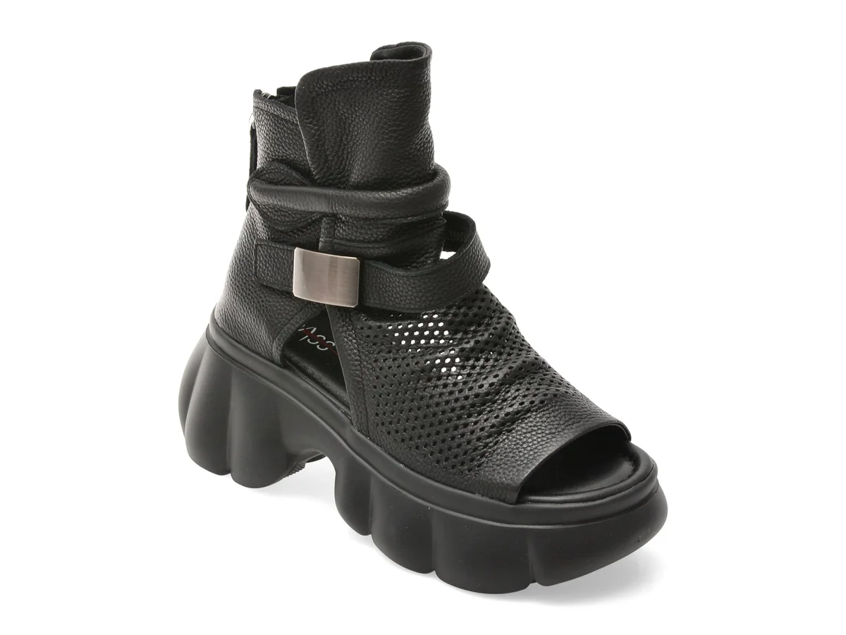 Ghete Pass Collection Negre, LY60006, Din Piele Naturala