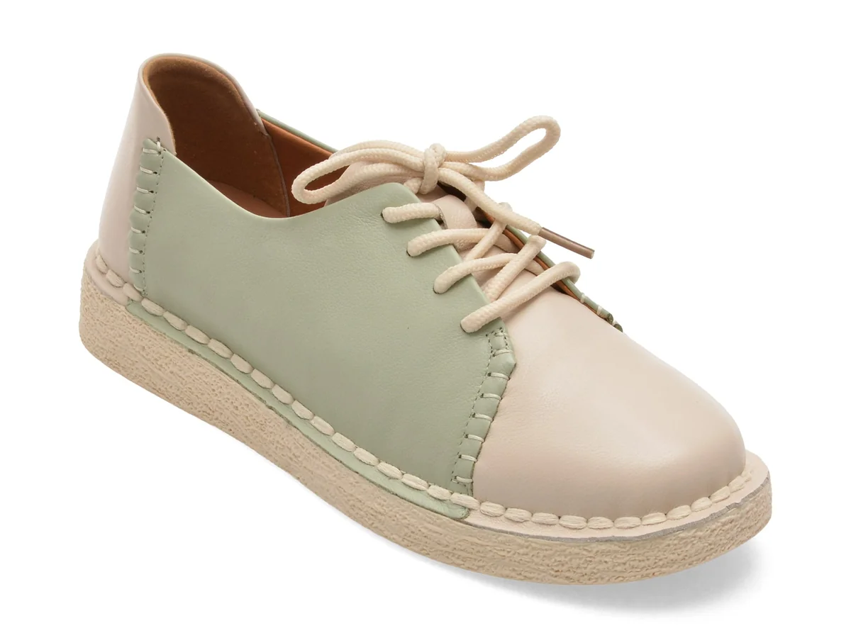 Pantofi Pass Collection Bej, KL60006, Din Piele Naturala