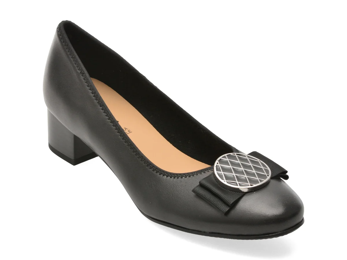 Pantofi Karisma Negri, JI60016, Din Piele Naturala
