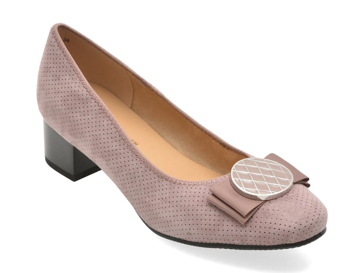 Pantofi Eleganti Karisma Mov, JI60016, Din Piele Întoarsă
