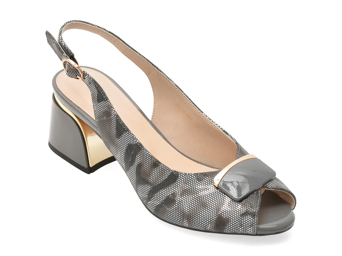 Sandale Epica Gri JI40048 Din Piele Întoarsă