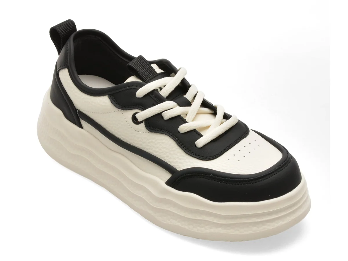 Pantofi Sport Gryxx Alb-Negru, 2805, Din Piele Naturala