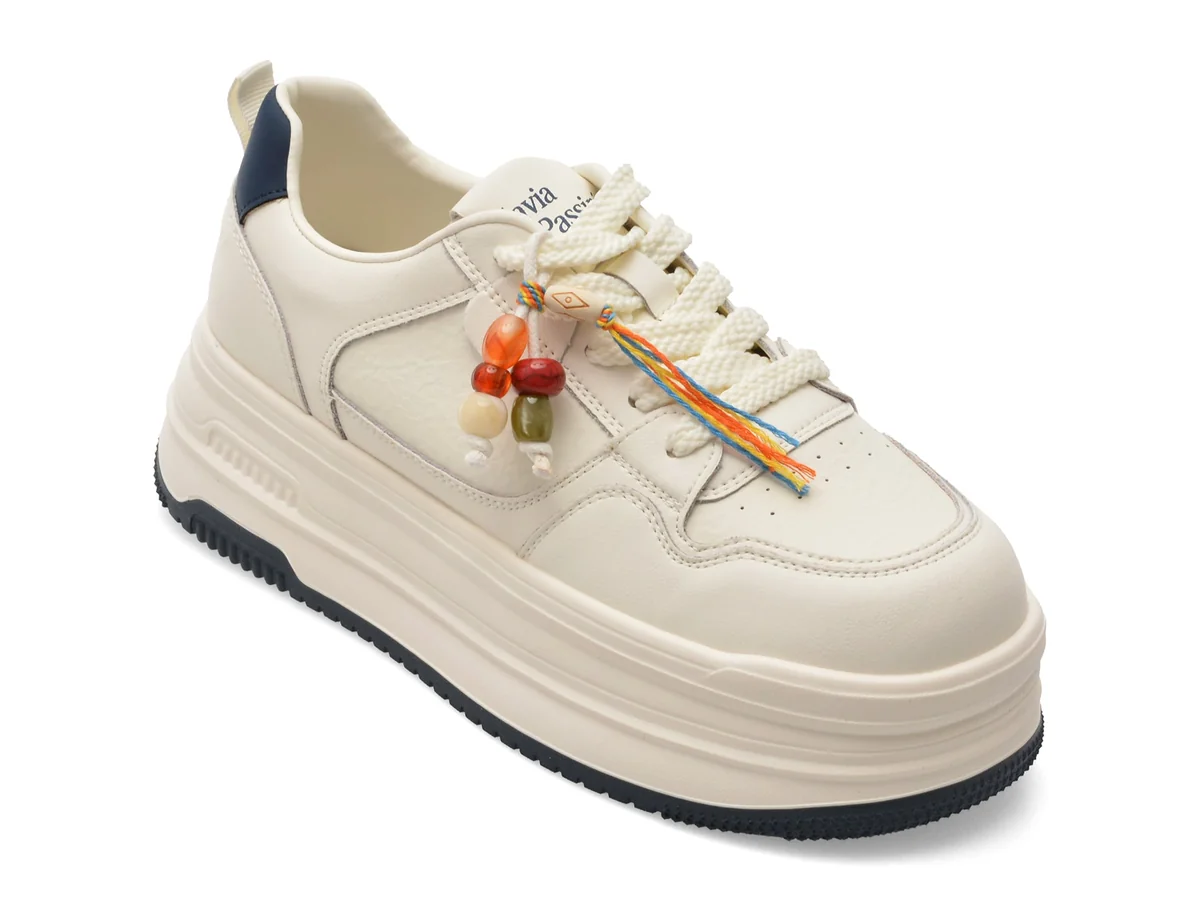 Pantofi Sport Flavia Passini Albi, 2869, Din Piele Naturală