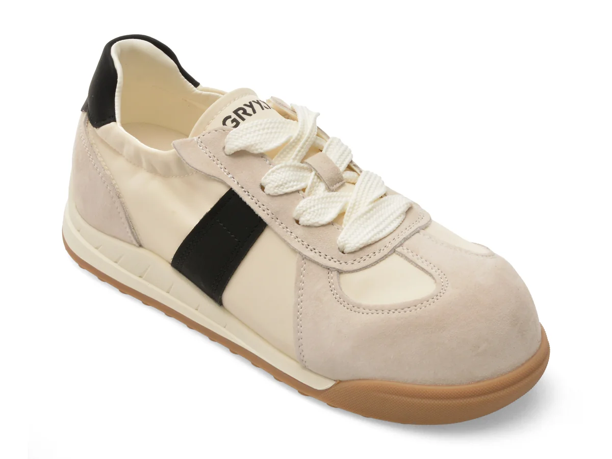 Pantofi Sport Gryxx Alb-Negru, 2679, Din Material Textil