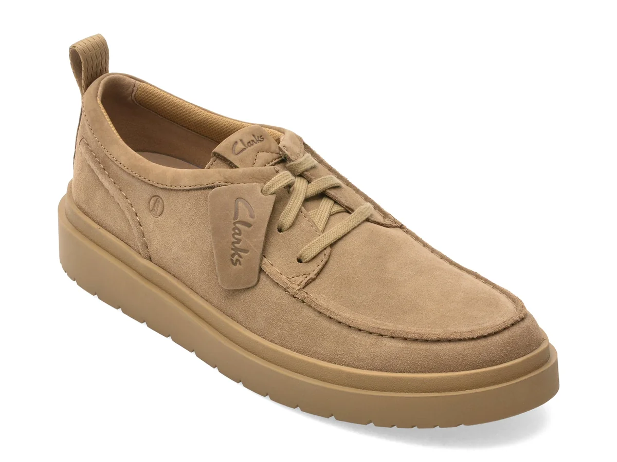 Mocasini Clarks Gri, Polden Moc, Din Piele Întoarsă