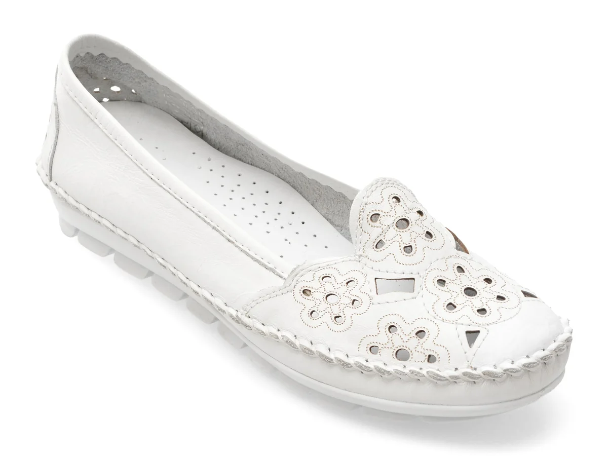 Balerini Flavia Passini Albi 2336 Din Piele Naturala