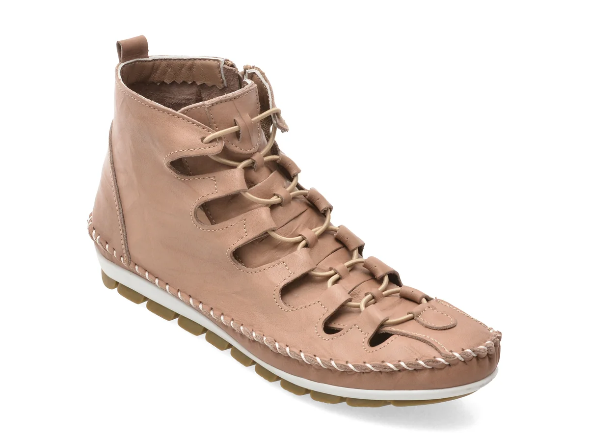 Ghete Flavia Passini Gri, 2175, Din Piele Naturală