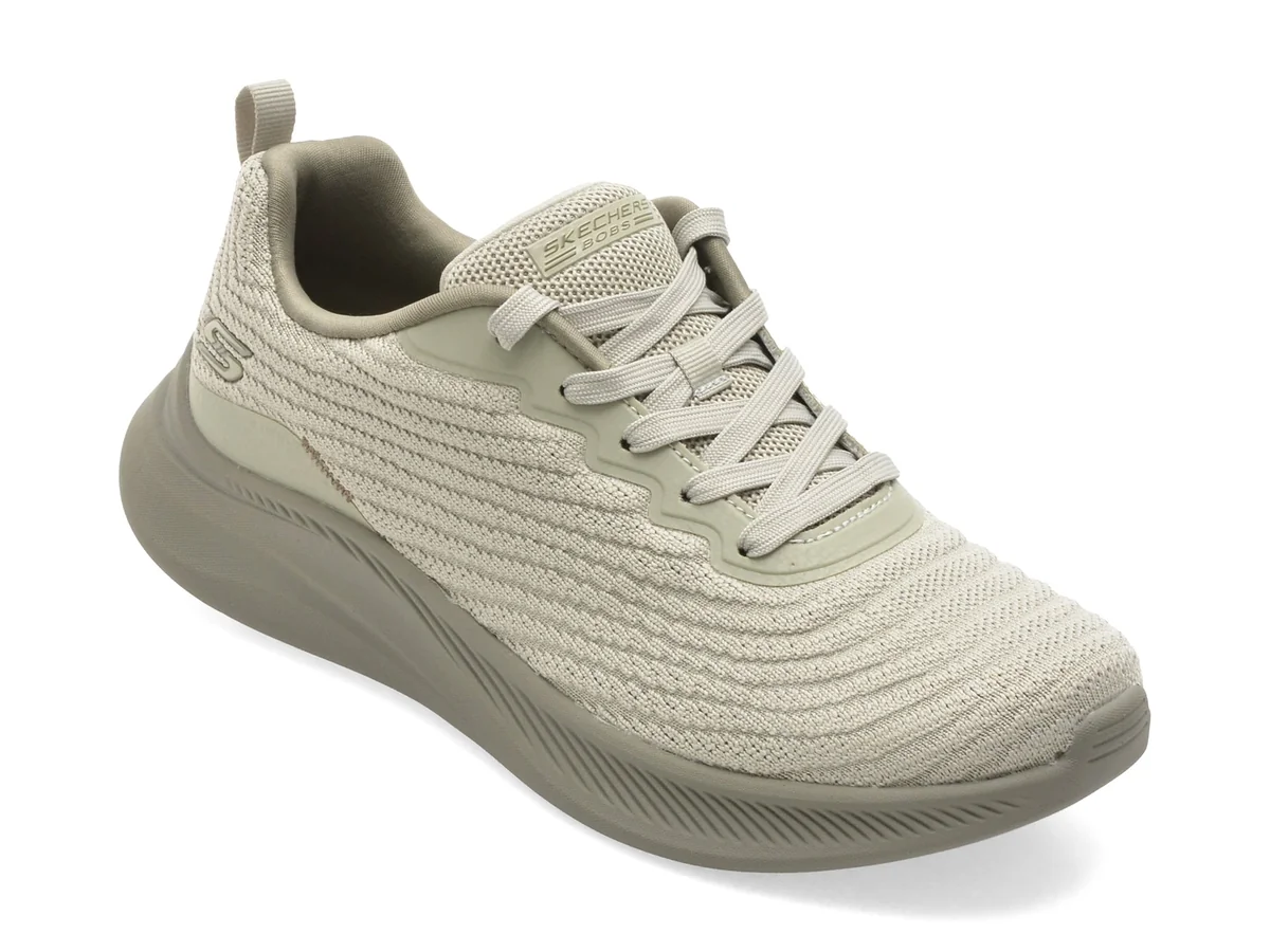 Pantofi Sport Skechers Gri, Bobs Moda Flex, Din Material Textil