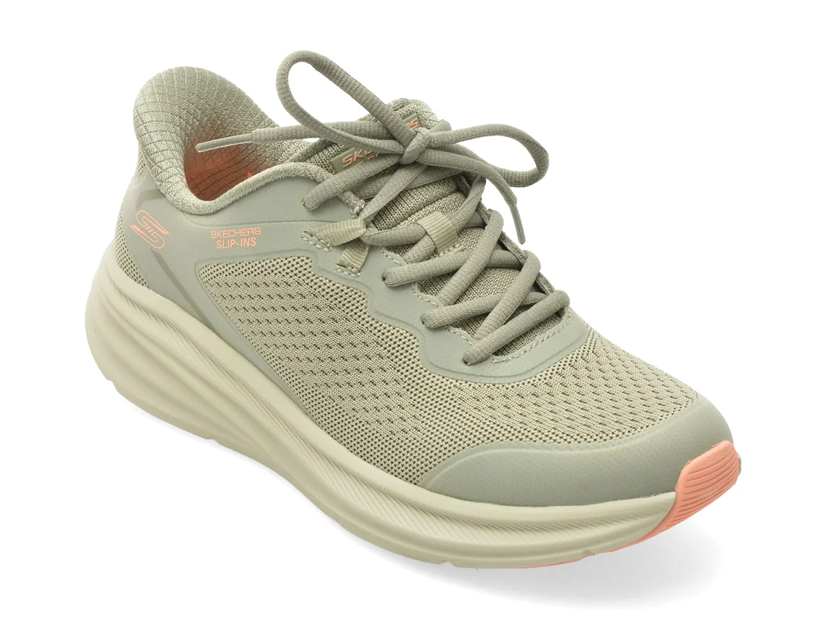 Pantofi Sport Skechers Kaki, Bobs Skillz, Din Material Textil