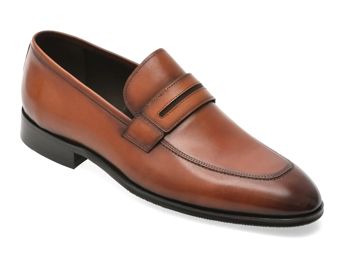 Mocasini Eleganti Caribu Maro, 1082, Din Piele Naturala