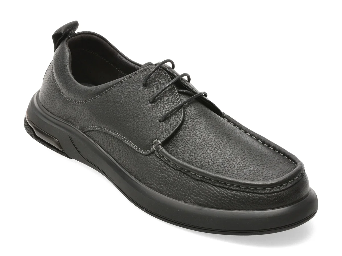 Pantofi Otter Negri, 97791, Din Piele Naturală