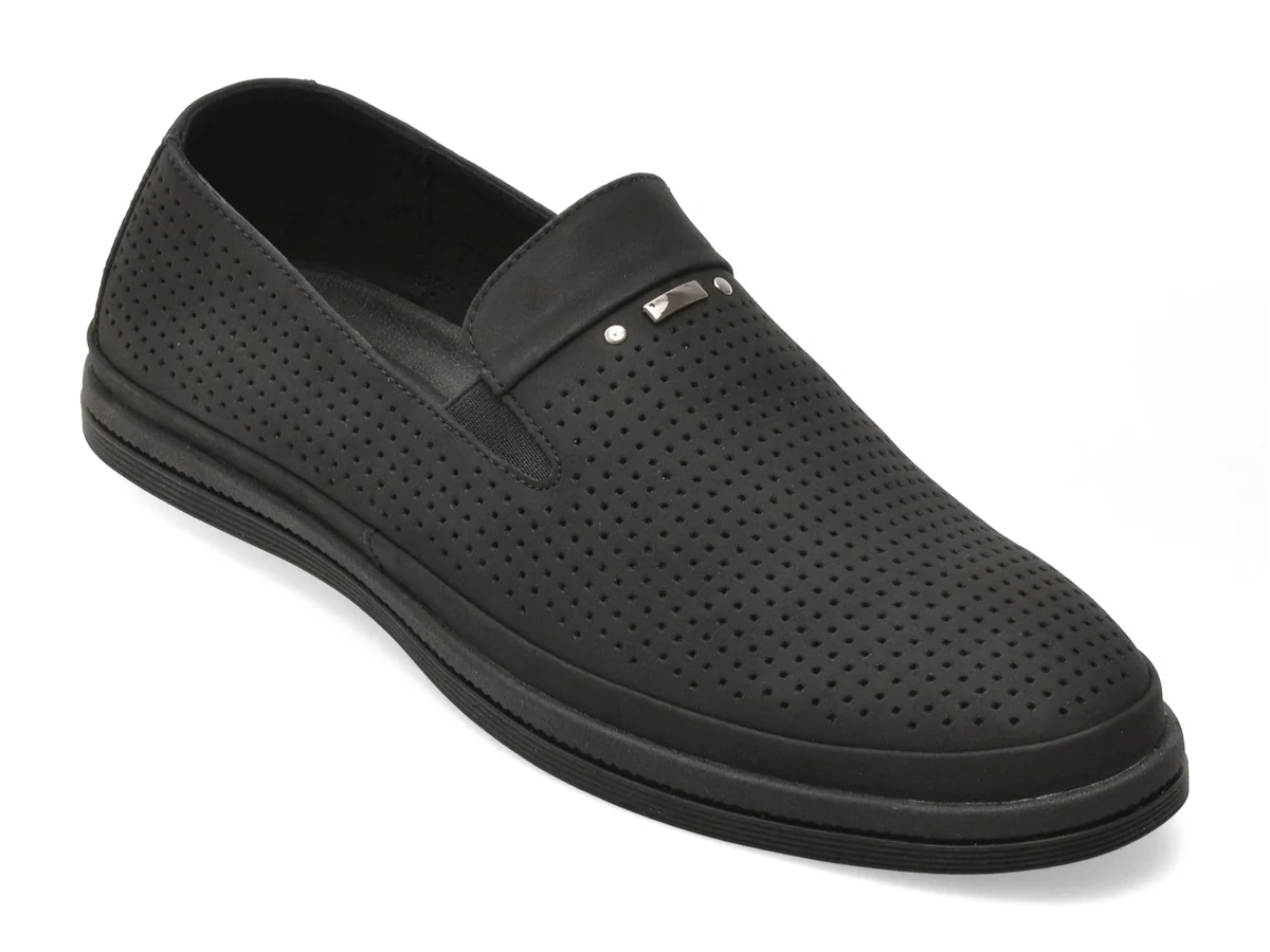 Mocasini Otter Negri J260015 Din Piele Naturala