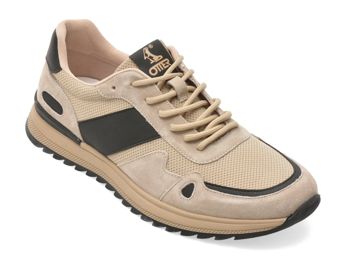Pantofi Sport Otter Gri, E660005, Din Material Textil Și Piele Naturală