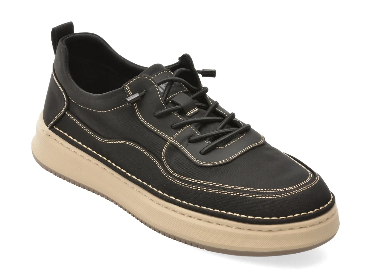 Pantofi Sport Otter Negri, V260002, Din Material Textil