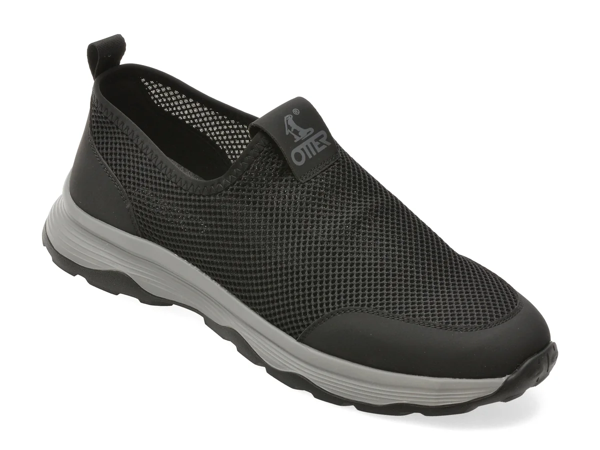 Pantofi Sport Otter Negri, V260003, Din Material Textil